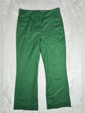 J.Crew Factory Kelsey Green Cropped Flare High Rise Office Preppy Pants Size 4